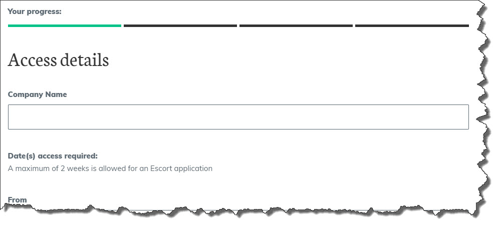 Escort Form - Access Details